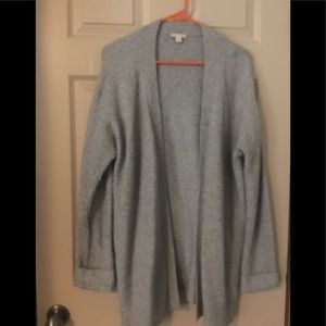 Gray cardigan sweater